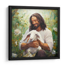 Pintura de Jesús con cordero blanco - Cristianos de la Biblia | Cuadro decorativo de Canvas Lab