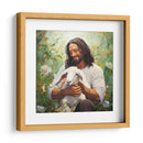 Pintura de Jesús con cordero blanco - Cristianos de la Biblia | Cuadro decorativo de Canvas Lab