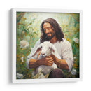Pintura de Jesús con cordero blanco - Cristianos de la Biblia | Cuadro decorativo de Canvas Lab