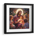 Pintura de Jesús con niños - Cristianos de la Biblia | Cuadro decorativo de Canvas Lab