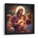 Pintura de Jesús con niños - Cristianos de la Biblia | Cuadro decorativo de Canvas Lab