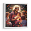 Pintura de Jesús con niños - Cristianos de la Biblia | Cuadro decorativo de Canvas Lab