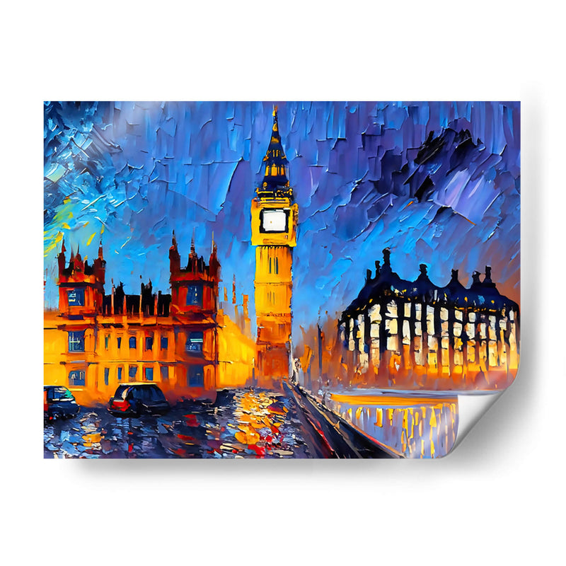 Big Ben Londres - Color Strokes | Cuadro decorativo de Canvas Lab