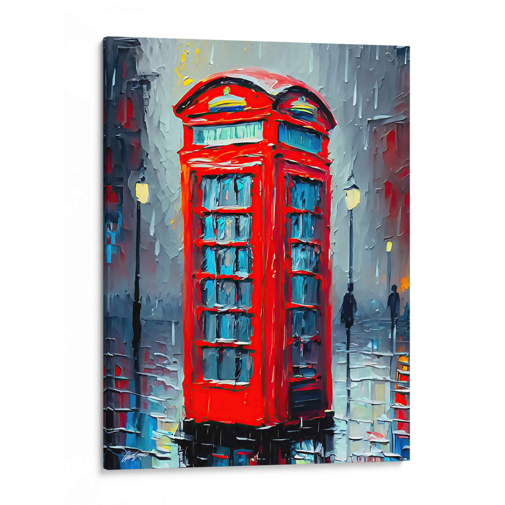 Cabina Roja Londres - Color Strokes | Cuadro decorativo de Canvas Lab