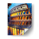 Coliseo de Noche - Color Strokes | Cuadro decorativo de Canvas Lab