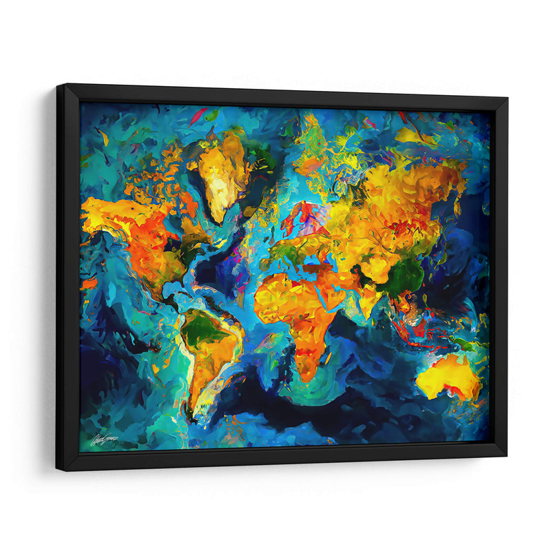 Mapa del Mundo - Color Stroke - Color Strokes | Cuadro decorativo de Canvas Lab