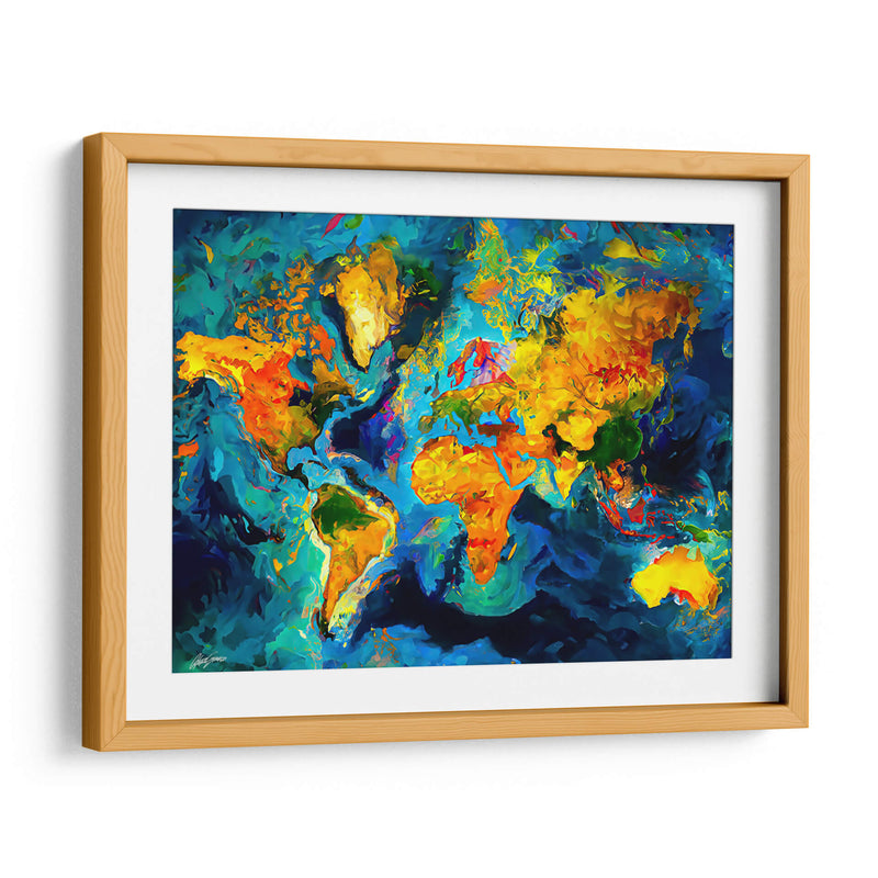 Mapa del Mundo - Color Stroke - Color Strokes | Cuadro decorativo de Canvas Lab