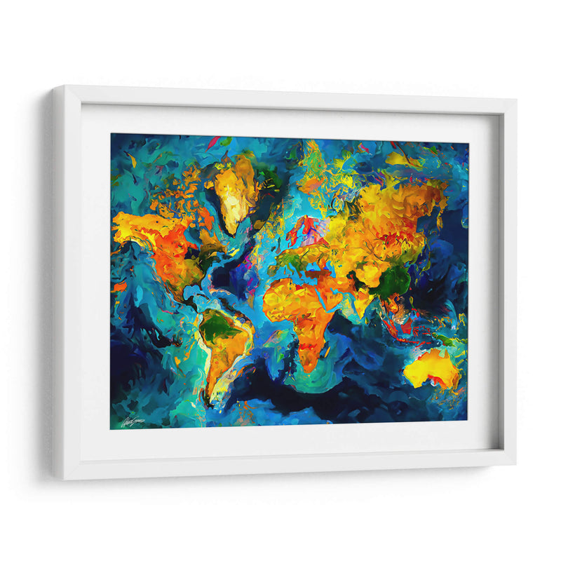 Mapa del Mundo - Color Stroke - Color Strokes | Cuadro decorativo de Canvas Lab