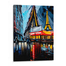 Paris de Noche 2 - Color Strokes | Cuadro decorativo de Canvas Lab