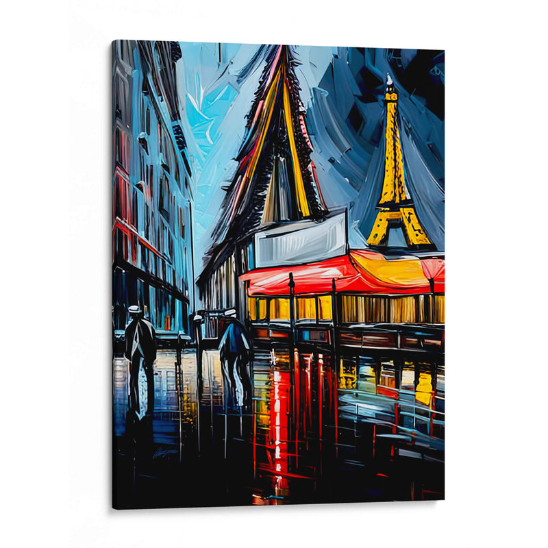 Paris de Noche 2 - Color Strokes | Cuadro decorativo de Canvas Lab