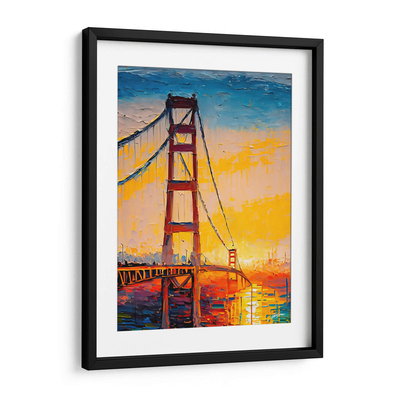 Puente Golden Gate 2 - Color Strokes | Cuadro decorativo de Canvas Lab