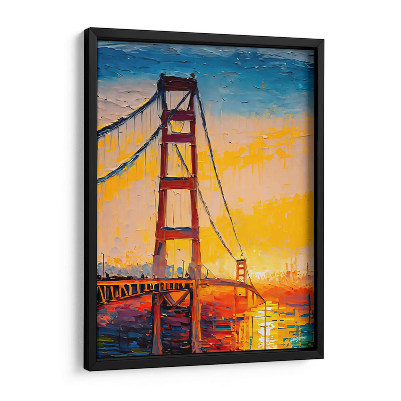 Puente Golden Gate 2 - Color Strokes | Cuadro decorativo de Canvas Lab