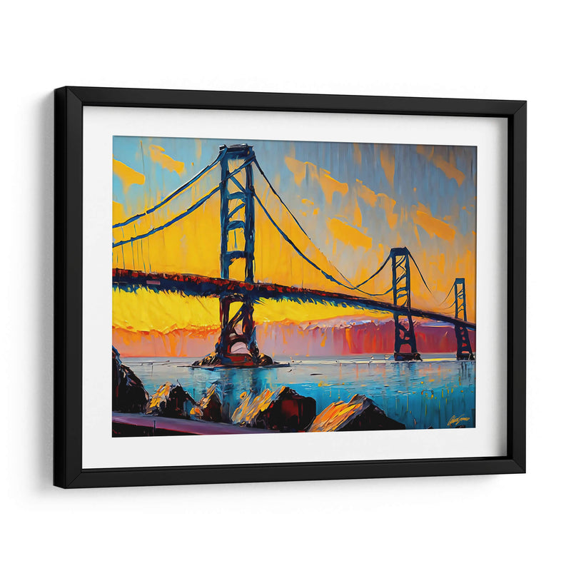 Puente Golden Gate - Color Strokes | Cuadro decorativo de Canvas Lab