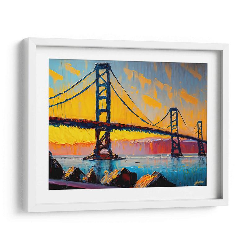 Puente Golden Gate - Color Strokes | Cuadro decorativo de Canvas Lab