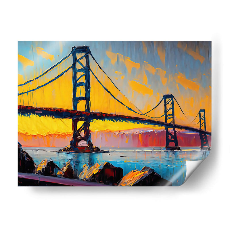Puente Golden Gate - Color Strokes | Cuadro decorativo de Canvas Lab