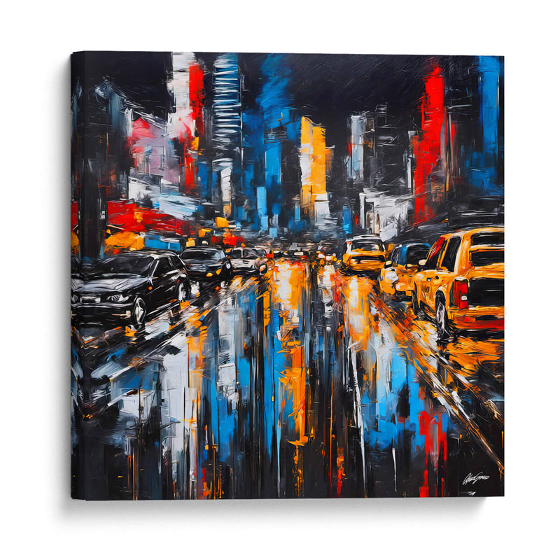 Trafico de Nueva York - Color Strokes | Cuadro decorativo de Canvas Lab
