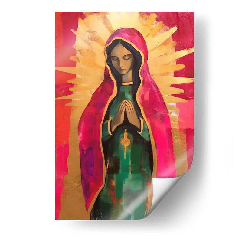 VIRGEN DE GUADALUPE EN ROSA Y ORO - Dav Madrid | Cuadro decorativo de Canvas Lab