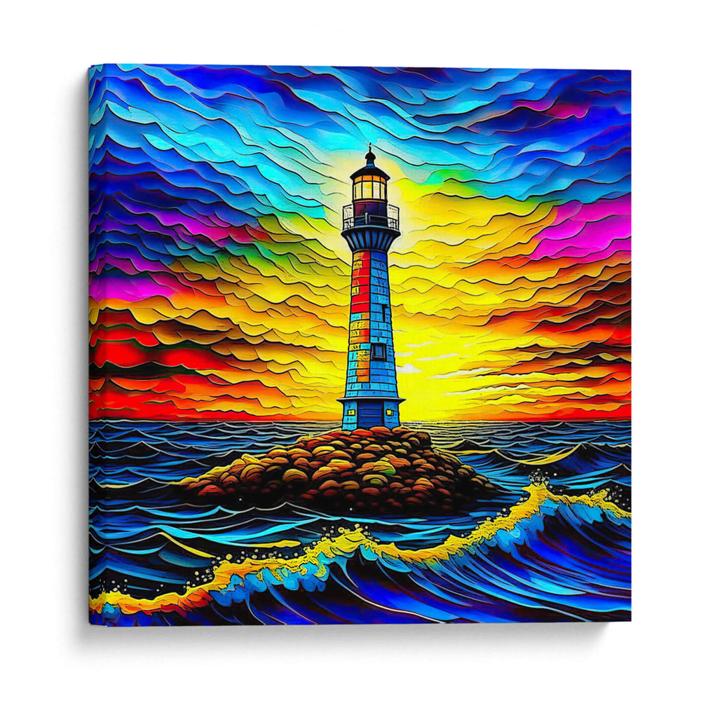 Faro vibrante  - Paltik Arte Digital | Cuadro decorativo de Canvas Lab