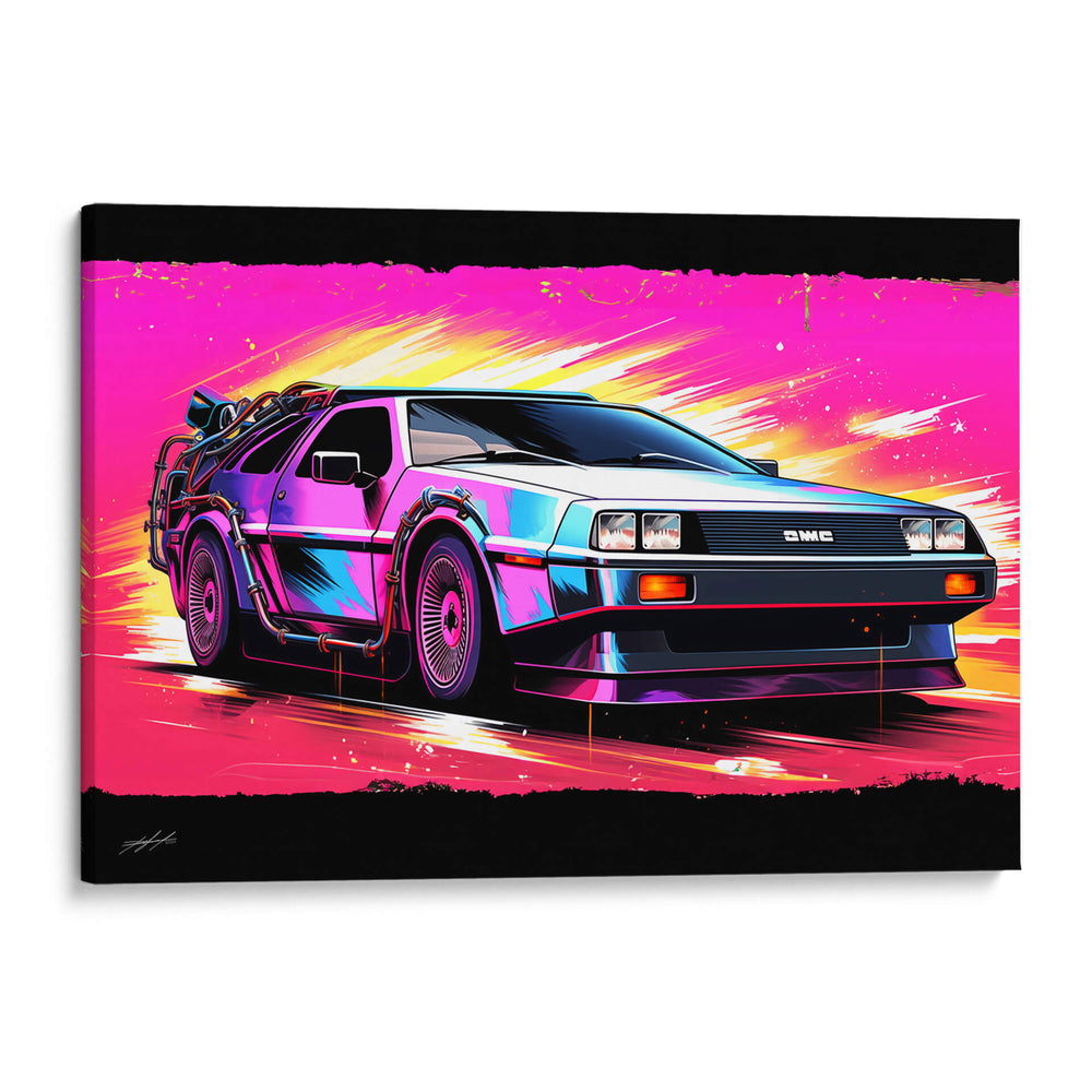 RETROWAVE - OUT OF TIME - DeLaVegaGaming | Cuadro decorativo de Canvas Lab