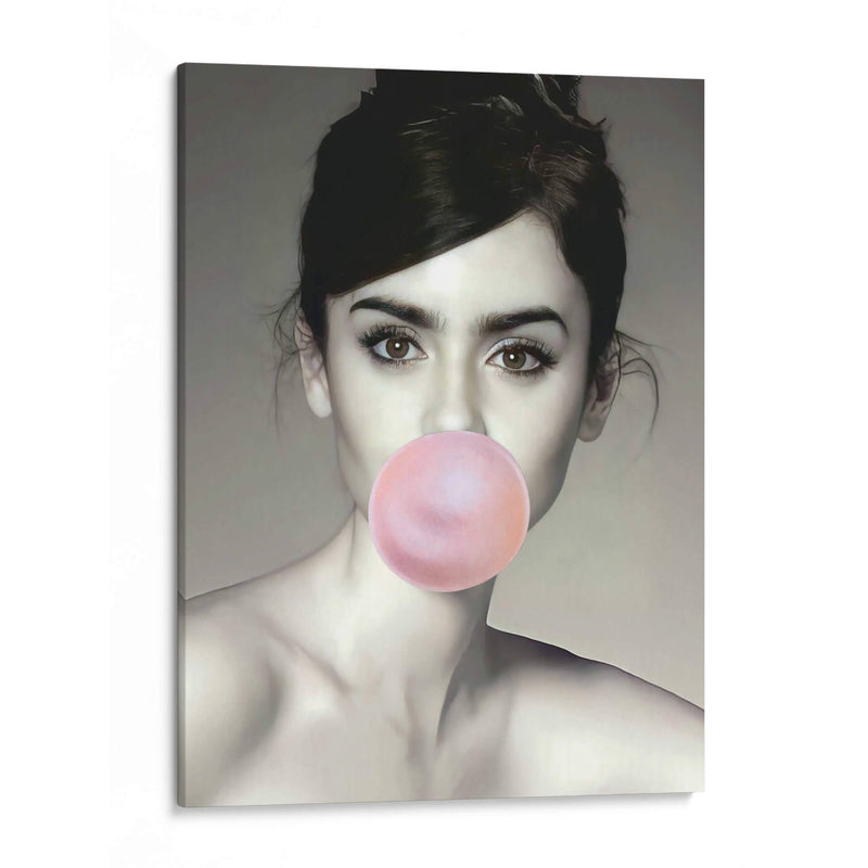 lily collins bubblegum - Nayeli Cabrera | Cuadro decorativo de Canvas Lab