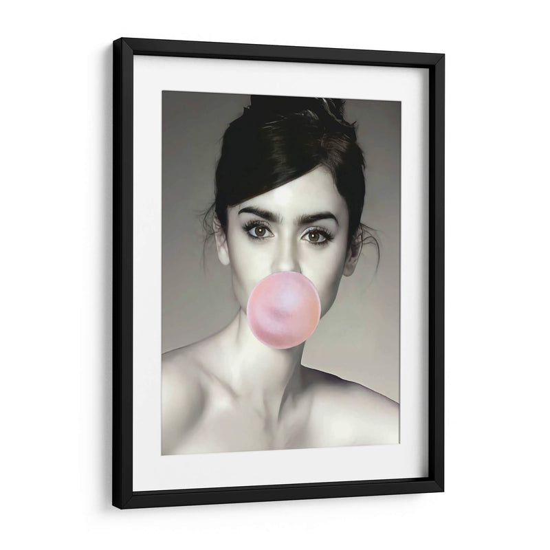 lily collins bubblegum - Nayeli Cabrera | Cuadro decorativo de Canvas Lab