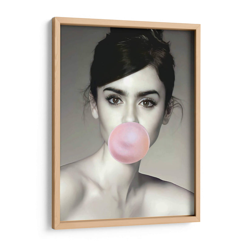 lily collins bubblegum - Nayeli Cabrera | Cuadro decorativo de Canvas Lab