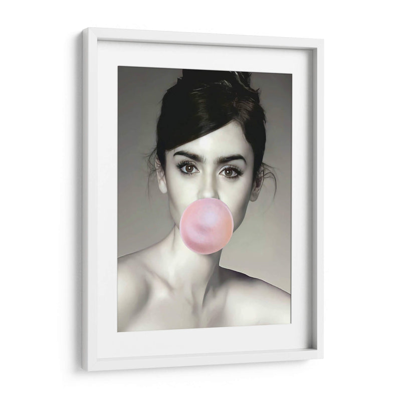 lily collins bubblegum - Nayeli Cabrera | Cuadro decorativo de Canvas Lab