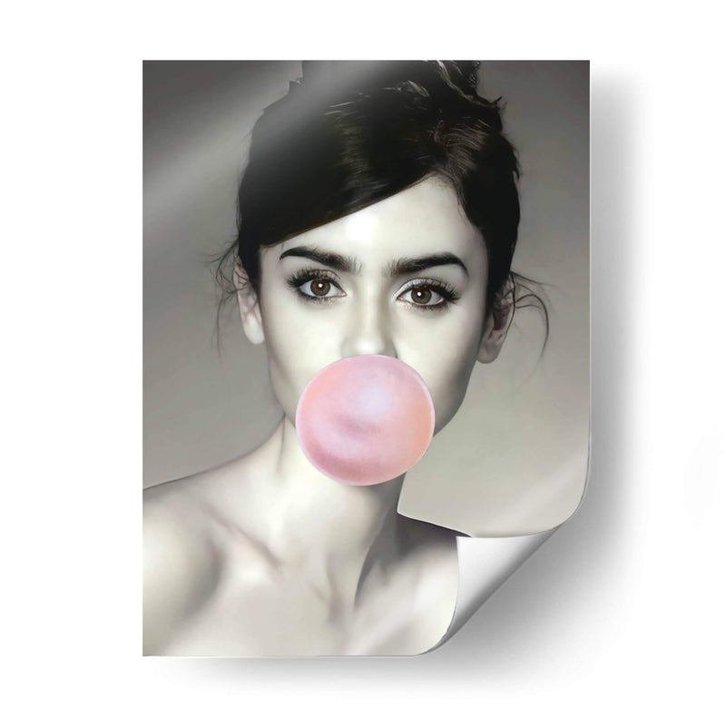lily collins bubblegum - Nayeli Cabrera | Cuadro decorativo de Canvas Lab