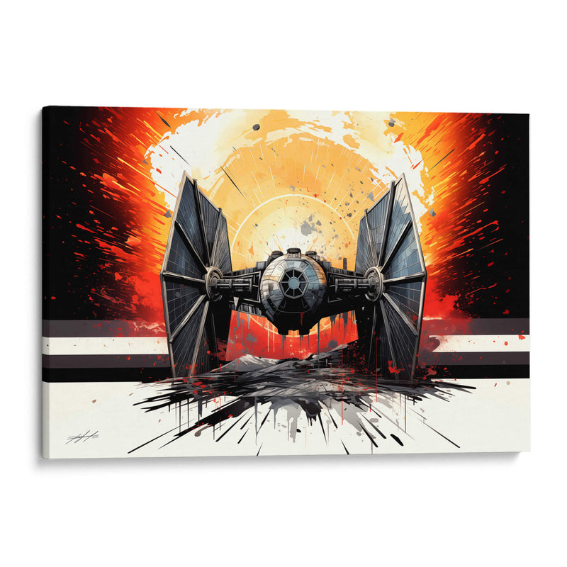 RETROWAVE - TIE-FIGHTER - DeLaVegaGaming | Cuadro decorativo de Canvas Lab