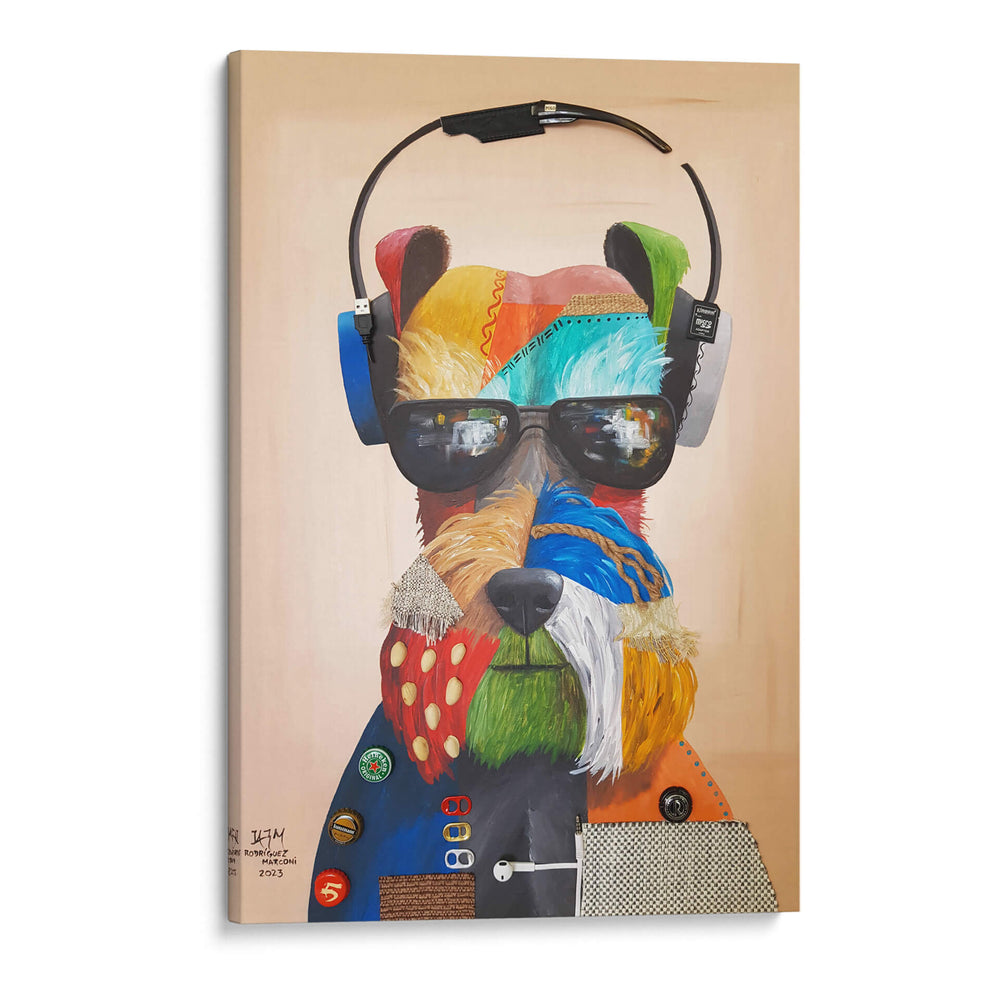 Perro escuchando música - Rodríguez Marconi | Cuadro decorativo de Canvas Lab