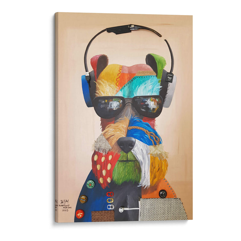 Perro escuchando música - Rodríguez Marconi | Cuadro decorativo de Canvas Lab