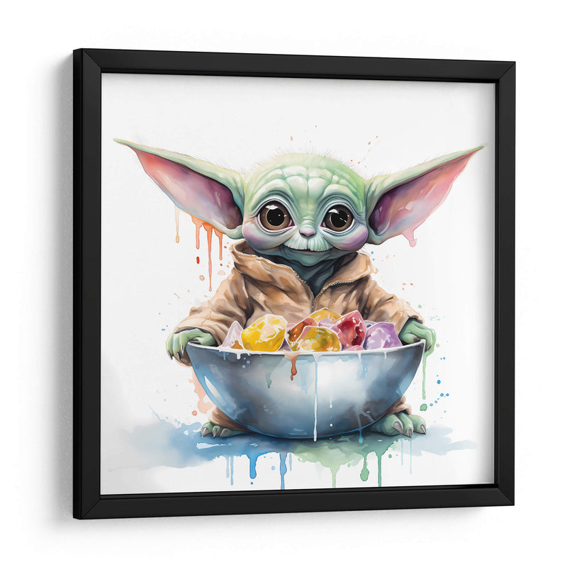 Baby Yoda Breakfast - Sophie P | Cuadro decorativo de Canvas Lab
