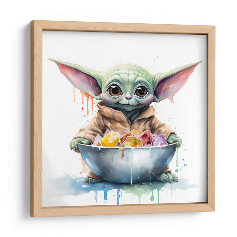 Baby Yoda Breakfast - Sophie P | Cuadro decorativo de Canvas Lab