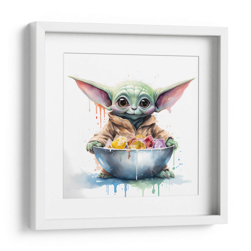 Baby Yoda Breakfast - Sophie P | Cuadro decorativo de Canvas Lab