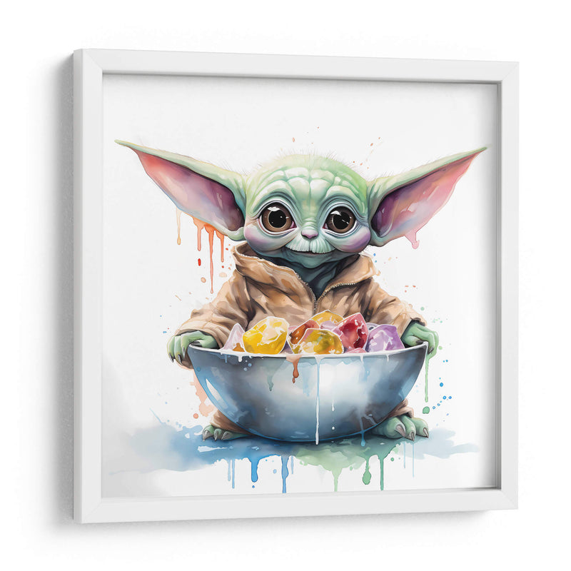 Baby Yoda Breakfast - Sophie P | Cuadro decorativo de Canvas Lab