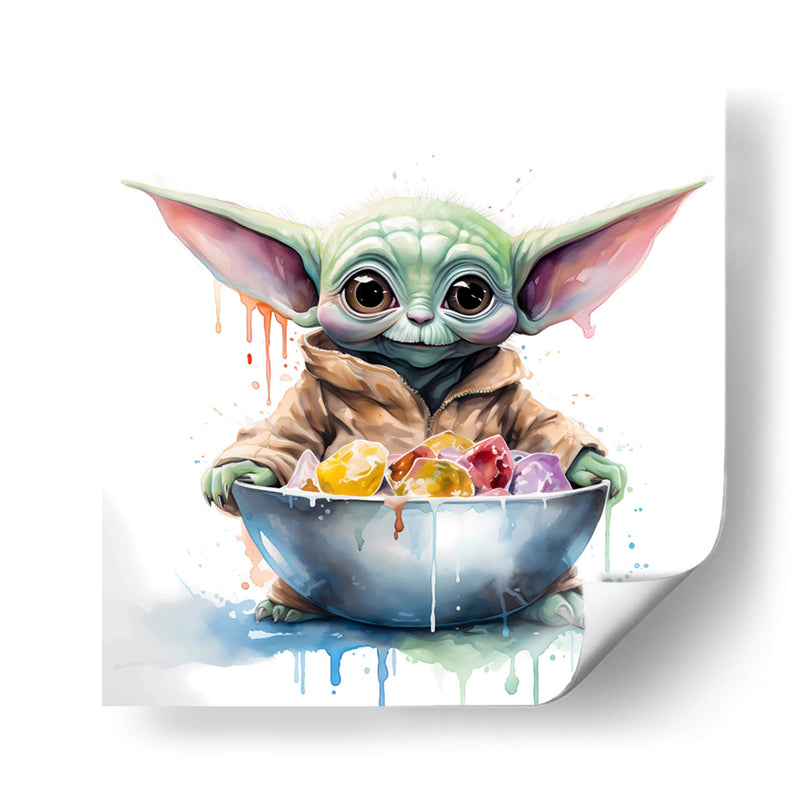 Baby Yoda Breakfast - Sophie P | Cuadro decorativo de Canvas Lab