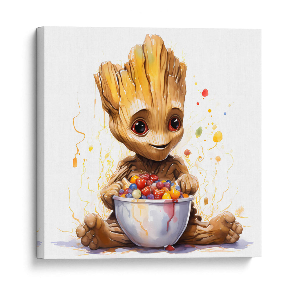 Baby Groot Breakfast - Sophie P | Cuadro decorativo de Canvas Lab