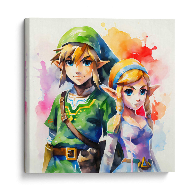 Link Y Zelda - Sophie P | Cuadro decorativo de Canvas Lab