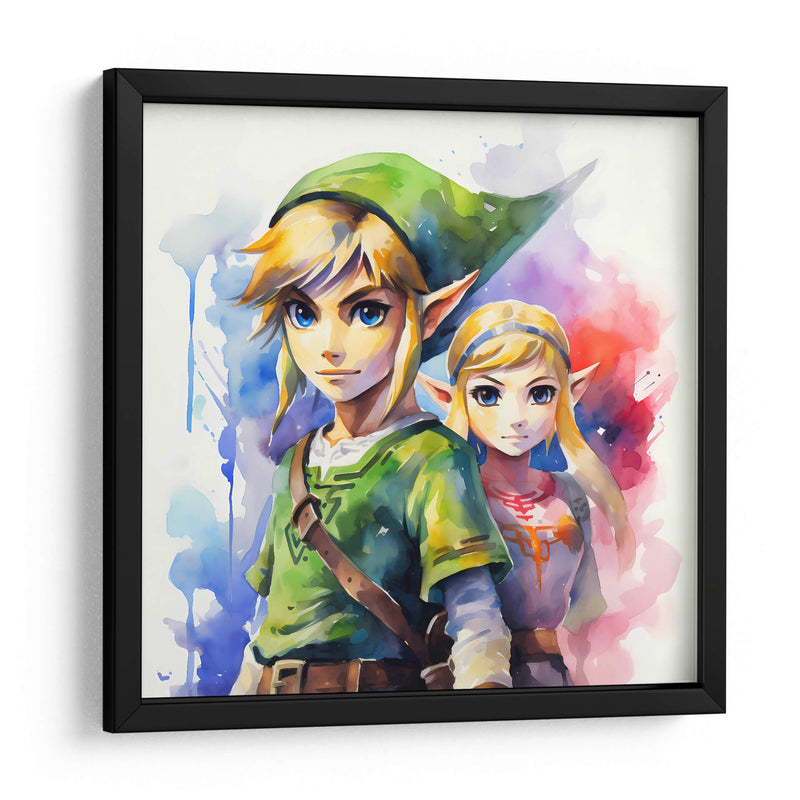 Link Con Zelda - Sophie P | Cuadro decorativo de Canvas Lab