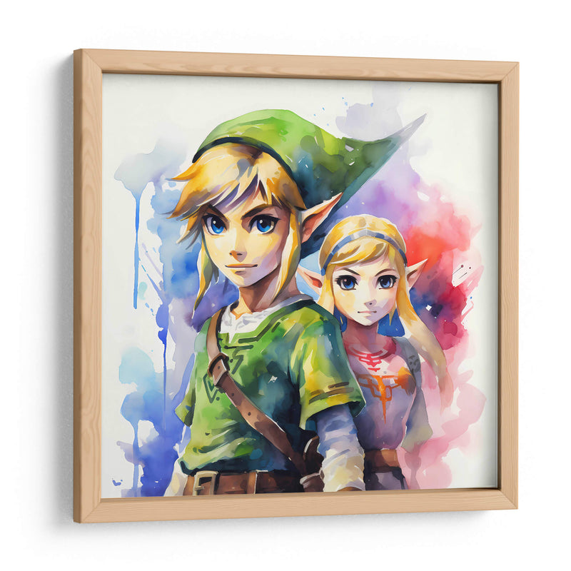 Link Con Zelda - Sophie P | Cuadro decorativo de Canvas Lab