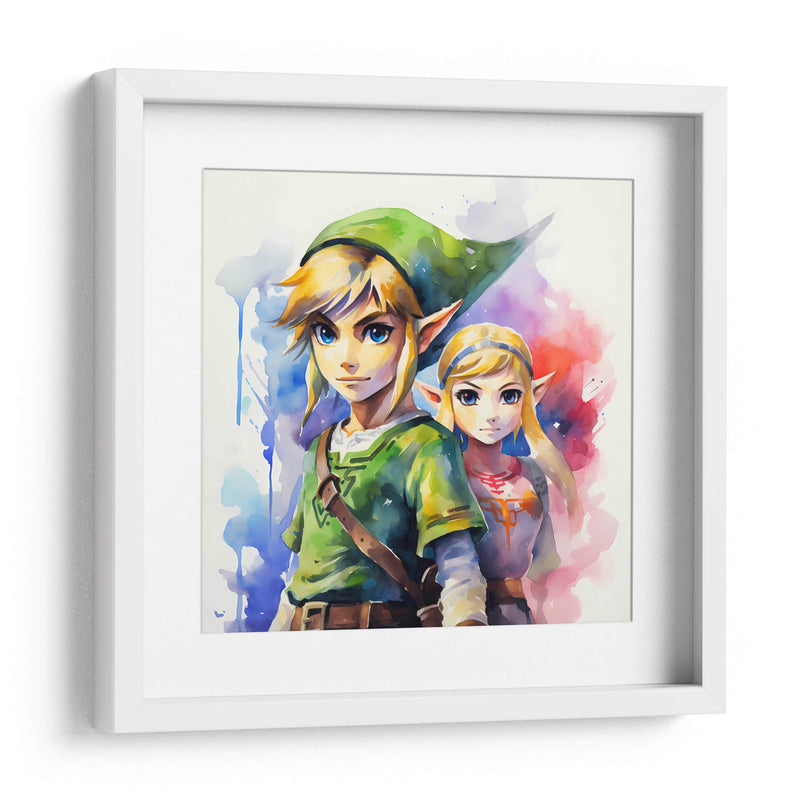Link Con Zelda - Sophie P | Cuadro decorativo de Canvas Lab