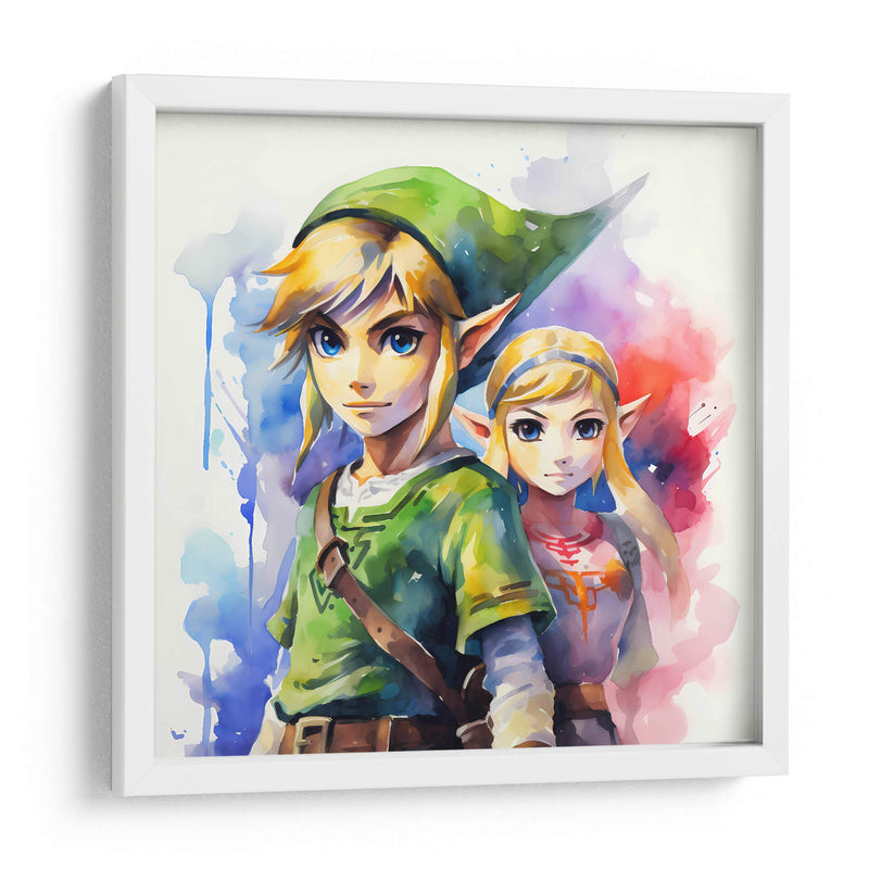Link Con Zelda - Sophie P | Cuadro decorativo de Canvas Lab