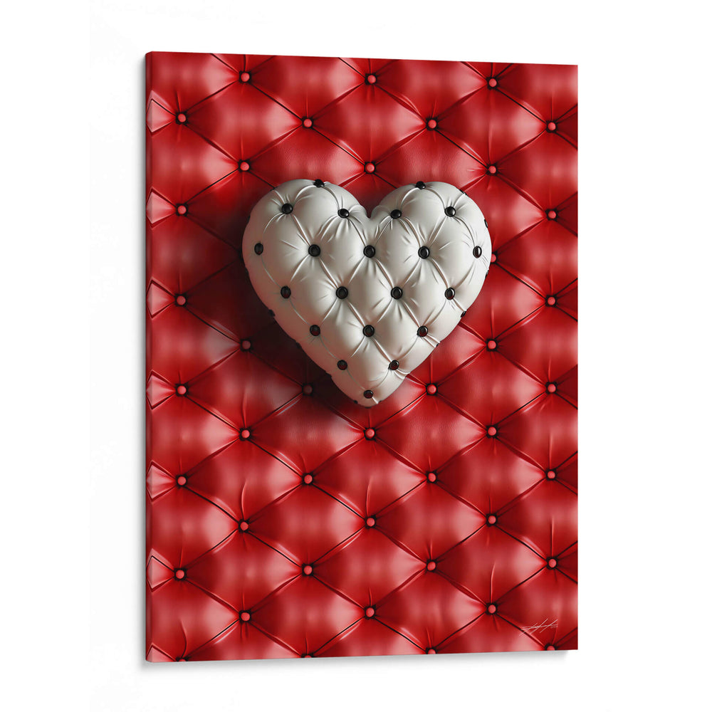 Corazón Blanco de piel Sintética - DeLaVegaGaming | Cuadro decorativo de Canvas Lab