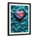 Mi Corazón Iridiscente en fondo Turquesa - DeLaVegaGaming | Cuadro decorativo de Canvas Lab