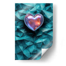 Mi Corazón Iridiscente en fondo Turquesa - DeLaVegaGaming | Cuadro decorativo de Canvas Lab