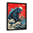 Godzilla y la Gran Ola - Paltik Arte Digital | Cuadro decorativo de Canvas Lab