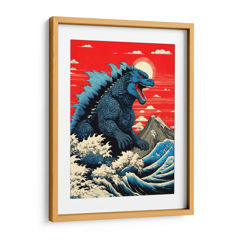 Godzilla y la Gran Ola - Paltik Arte Digital | Cuadro decorativo de Canvas Lab