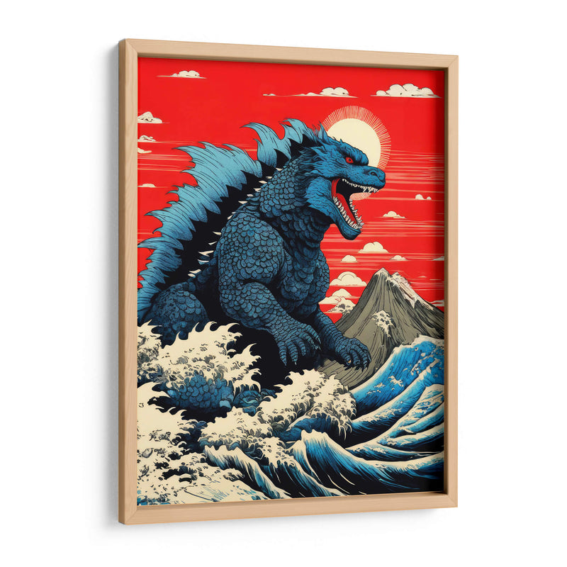 Godzilla y la Gran Ola - Paltik Arte Digital | Cuadro decorativo de Canvas Lab