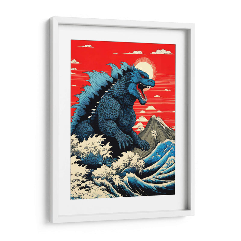 Godzilla y la Gran Ola - Paltik Arte Digital | Cuadro decorativo de Canvas Lab