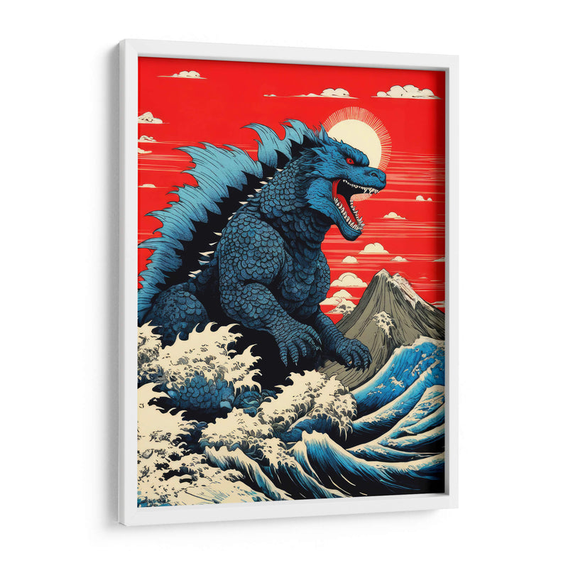Godzilla y la Gran Ola - Paltik Arte Digital | Cuadro decorativo de Canvas Lab